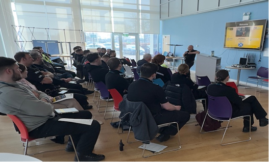 Group of students participating in a training course.