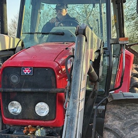 VIN CHIP fitting identification system to a Massey Ferguson tractor, enhancing security and theft prevention.