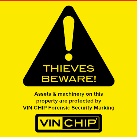 VIN CHiP Warning Sign 